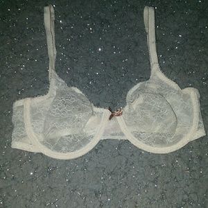 Cosmopolitan 34D White Lace Balconette Bra