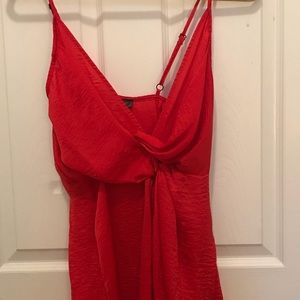 Missguided Red silky strappy slip dress sexy