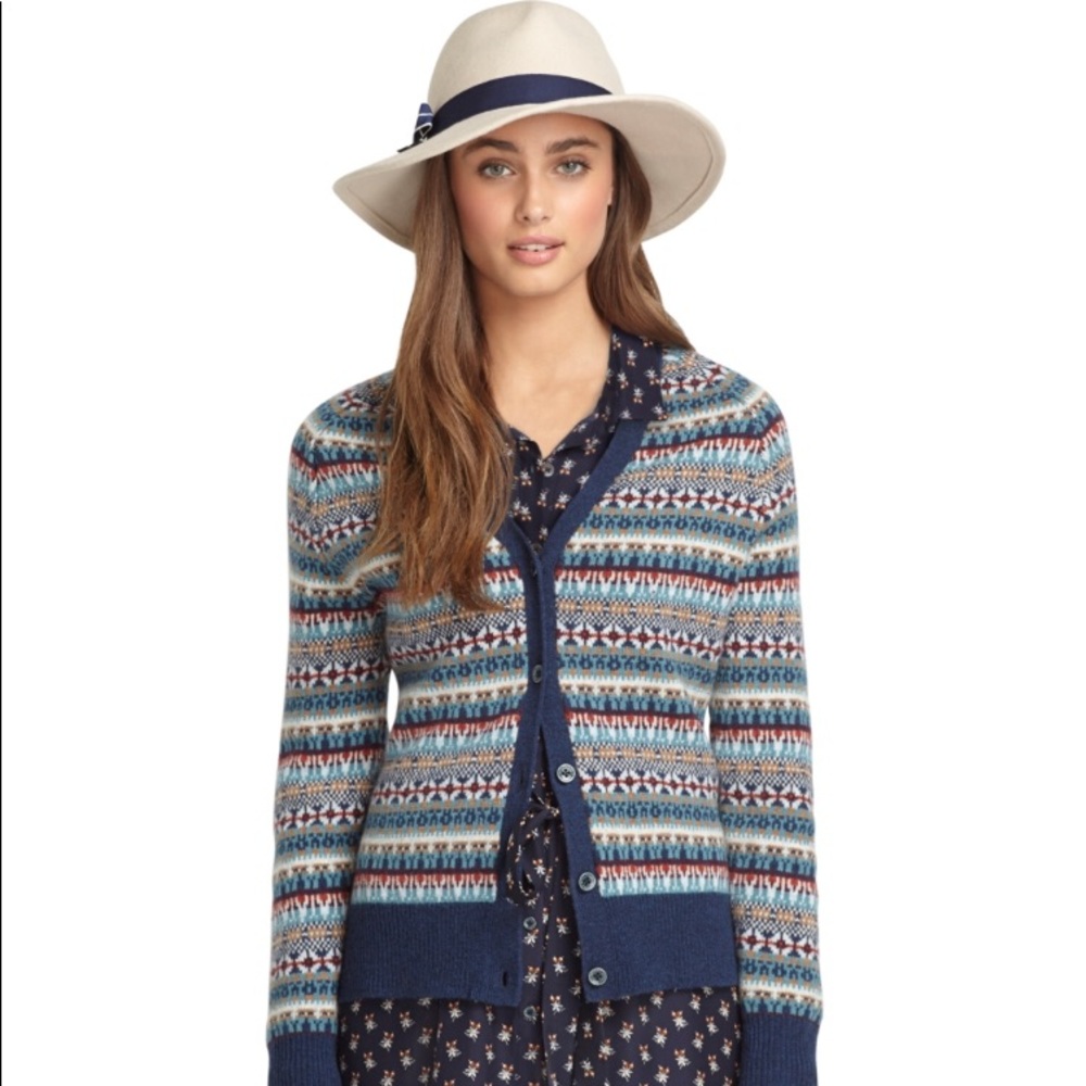 Brooks Brothers Fair Isle Raglan Cardigan