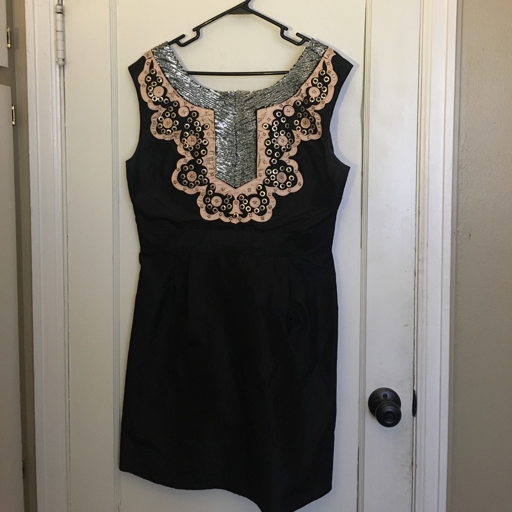Sequins and satin cocktail dress