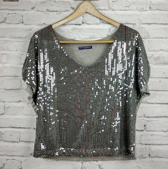 NWOT Brandy Melville sequin top - Picture 3 of 5