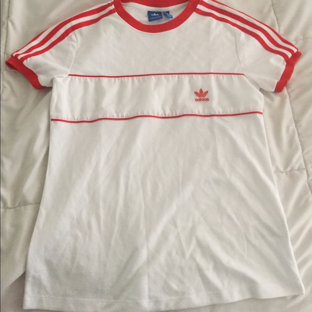 Red stripe adidas shirt
