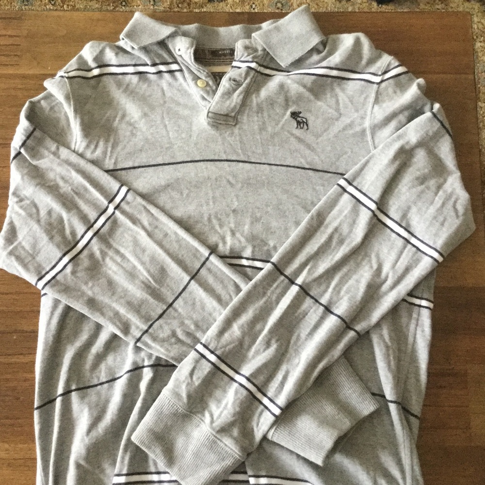 Abercrombie and fitch long sleeve polo. Muscle fit