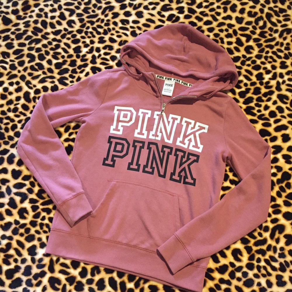 VS PINK HALF ZIP HOODIE