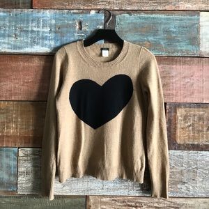 J.Crew Camel Heart Sweater