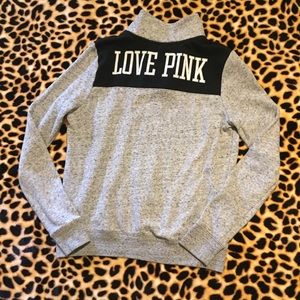VS PINK HALF ZIP PULLOVER