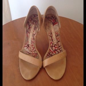 Gianmarco Lorenzi nude leather sandals, heel, 37