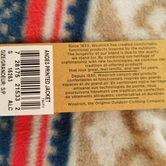 NWT Woolrich Andes Fleece - Picture 6 of 7