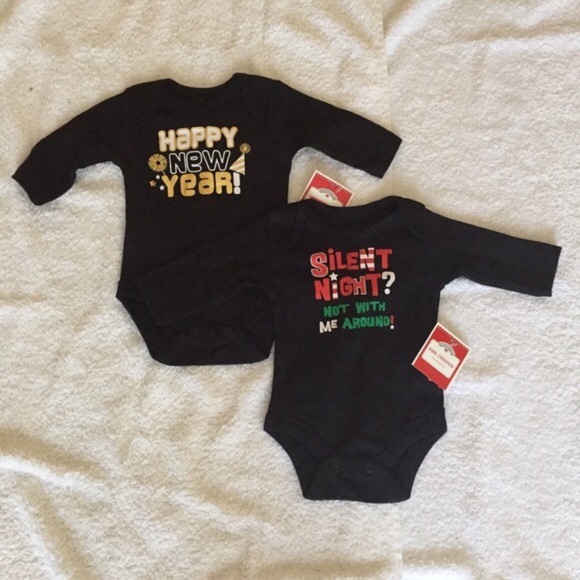 NEW! Bundle 3 Newborn Baby 1 Piece Holiday Outfits - Picture 2 of 3