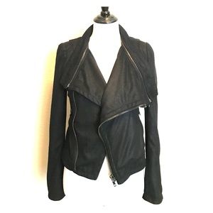 Ark & Co Faux Leather Asymmetric-Zip Moto Jacket