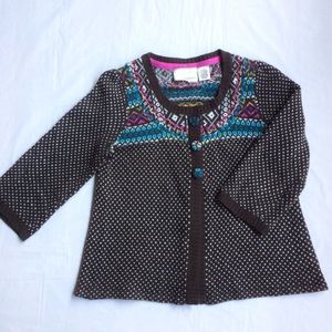 Guinevere Brown Lambswool Angora Cardigan Sz M