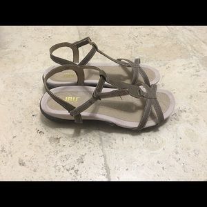 Tan and brown trekking sandals