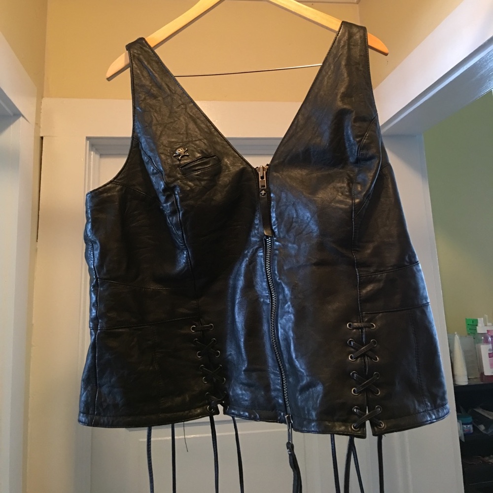 Harley Davidson halter top leather 2x