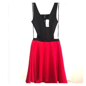 NWT!! Black/red open back skater skirt dress🔥