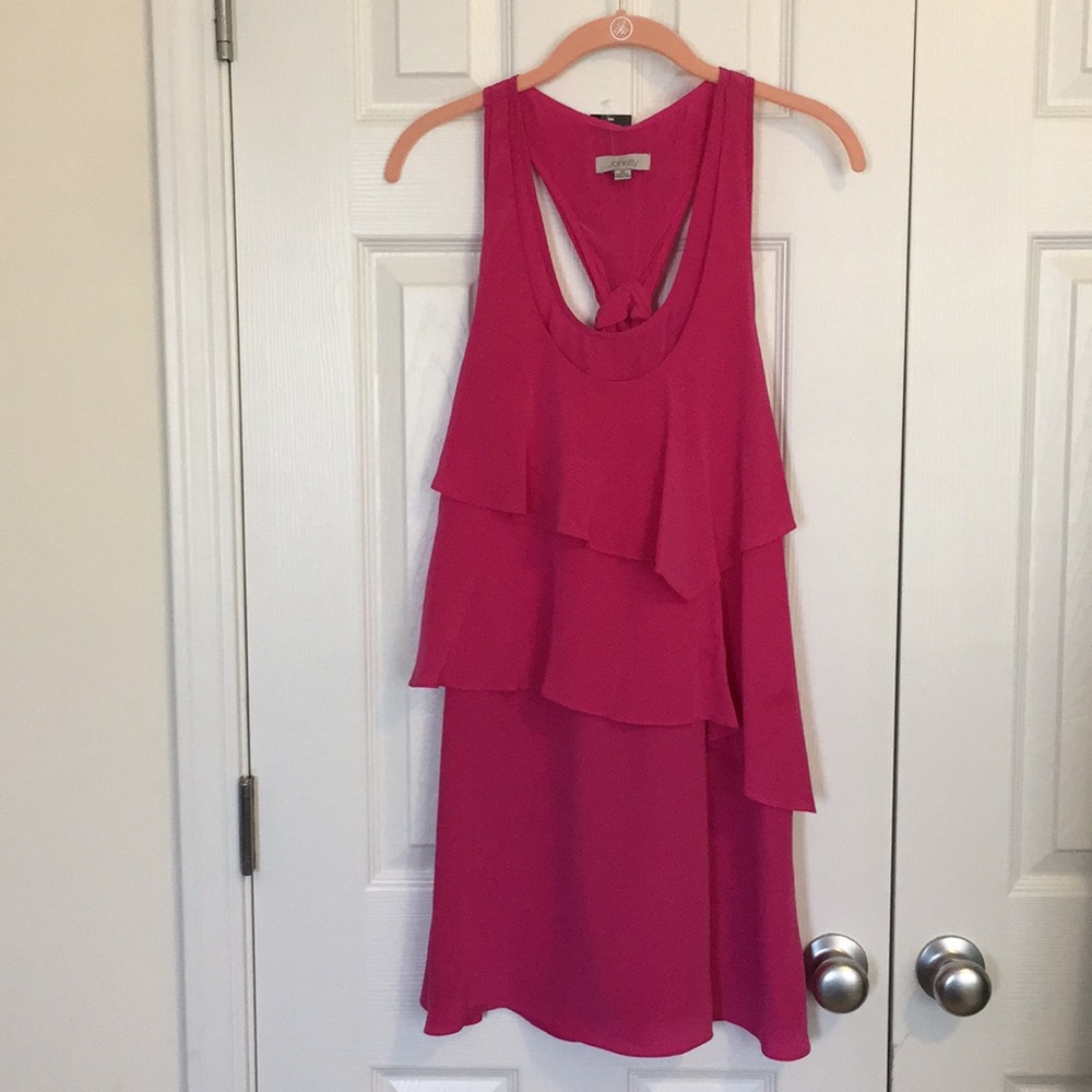 NWT Pink silk tiered dress