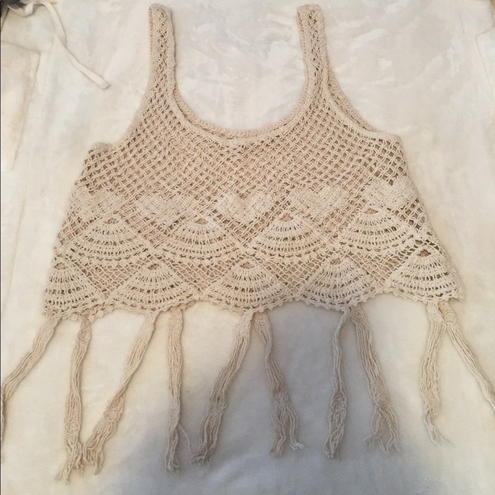 Cream lace tank