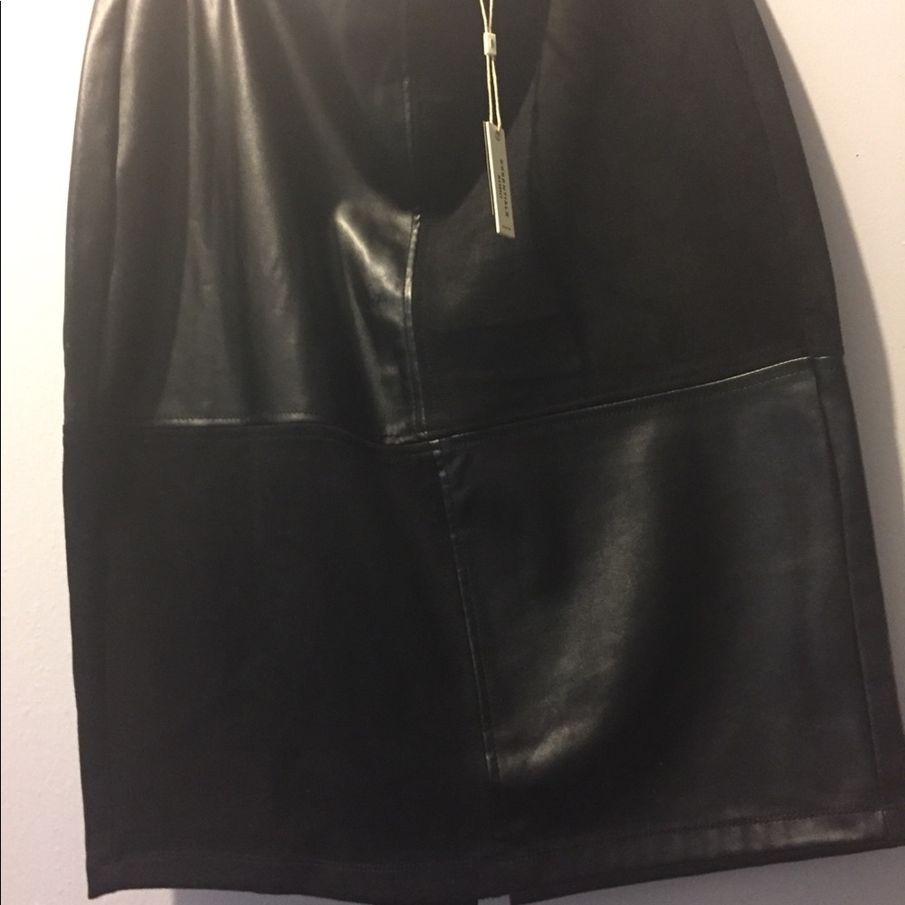 Essentials for Women Black Leather like Skirt