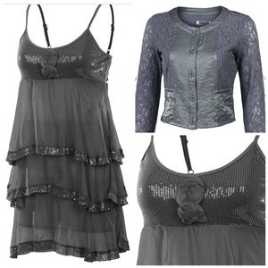 100% Silk ruffled dress
