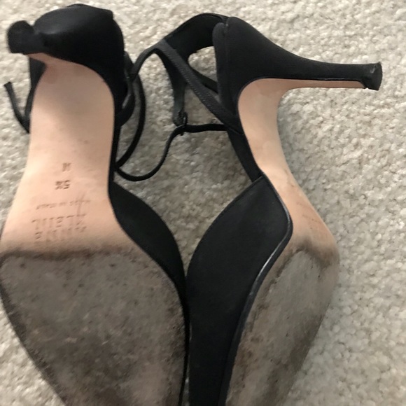 BLACK FABRIC ANNE KLEIN STRAPPY HEELS - Picture 4 of 5