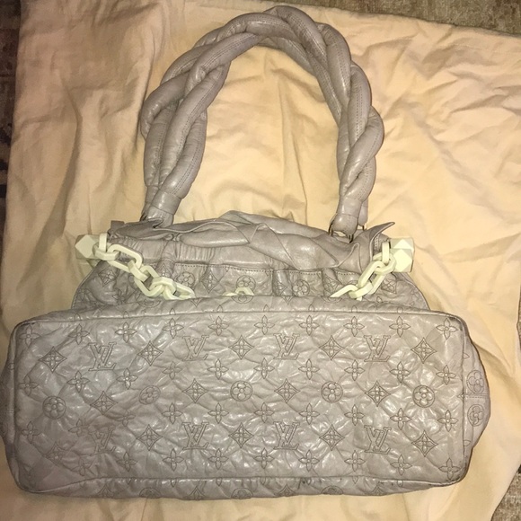RARE Authentic Louis Vuitton Monogram Olympe Stratus GM Quilt Leather Ivory Bag - Picture 5 of 8