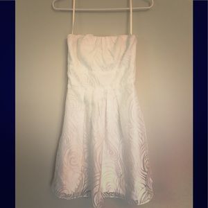 White House Black Market white strapless dress