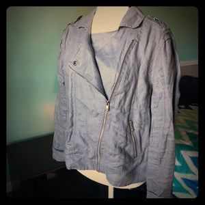 Two by Vince Camuto Linen Moto Jacket Size M