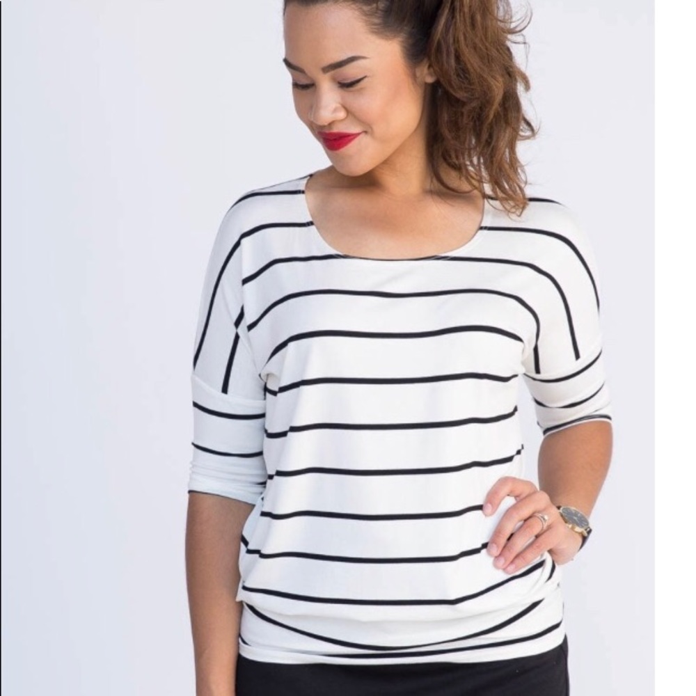 Agnes & Dora XL Dolman, Navy & Ivory Stripe, NWT