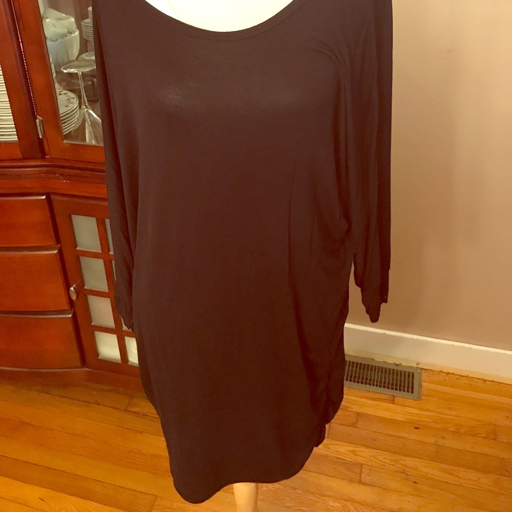 Black cotton knit top