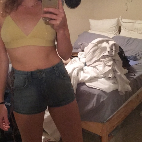 LF Carmar Cutout Lace Up Denim Shorts - Picture 6 of 8