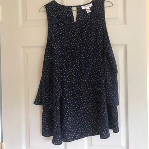 Motherhood Maternity: Navy Polka Dot: Size Large