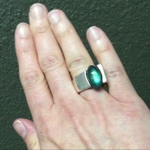Uno De 50 Green Resin Statement Ring