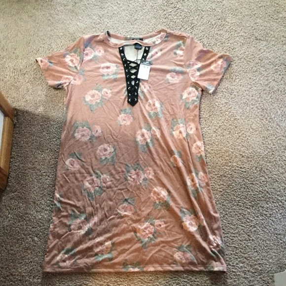 Rue21 Dresses & Skirts - Rue 21 burnt orange floral vintage lace up dress