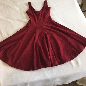 Burgundy flare (skater) dress