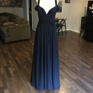 Navy blue full length dress