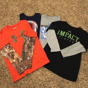 Boys size 6 long sleeve athletic tees
