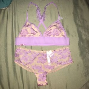 NWT Medium Pink Bralette and Panty Set
