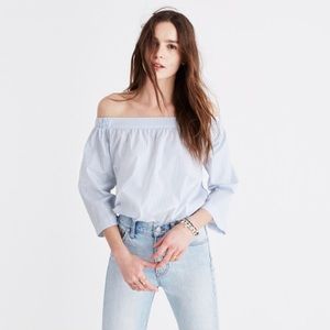 NWT Madewell clean off-the-shoulder top in stripe