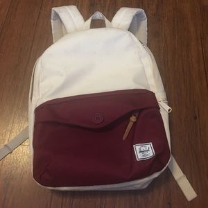 Herschel White and Maroon Backpack