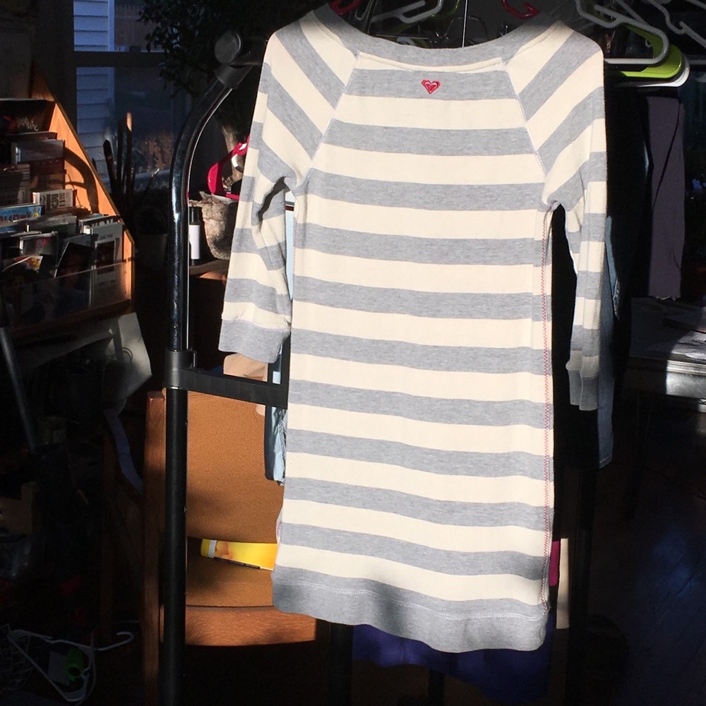 Roxy grey striped sweater dress