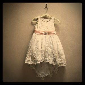 Girls Embroidered Hi Lo Dress