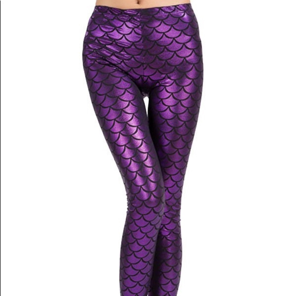 Purple mermaid leggings