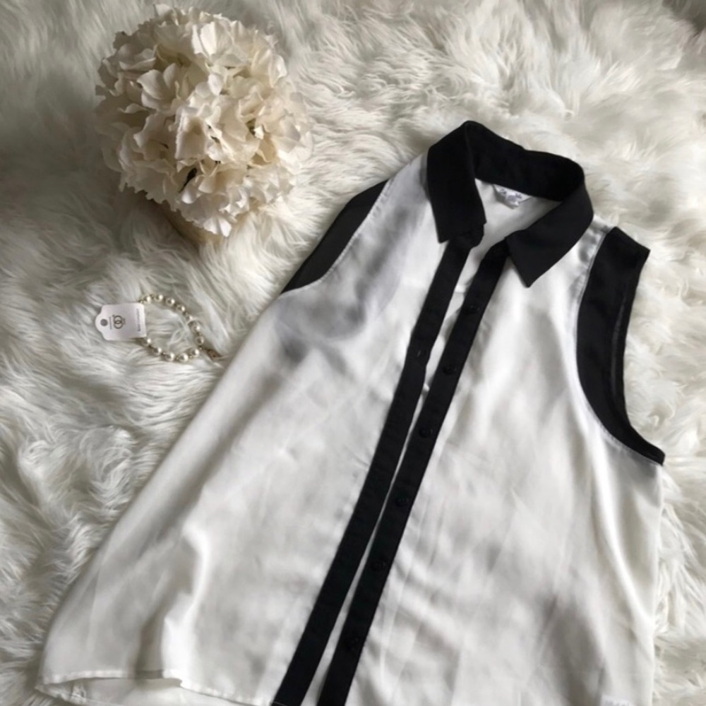Sheer button down top