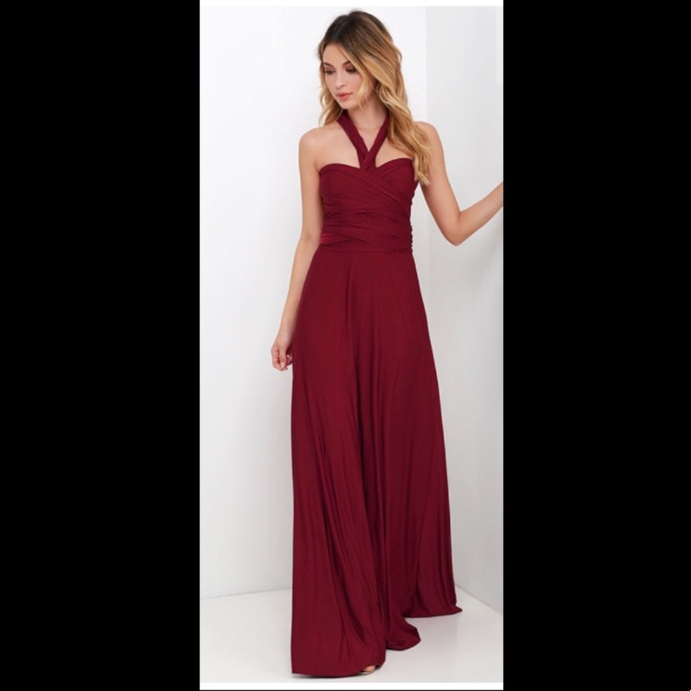 Lulus Burgundy Convertible Maxi Dress