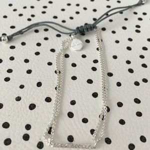 Stella & Dot Silver CZ tie bracelet