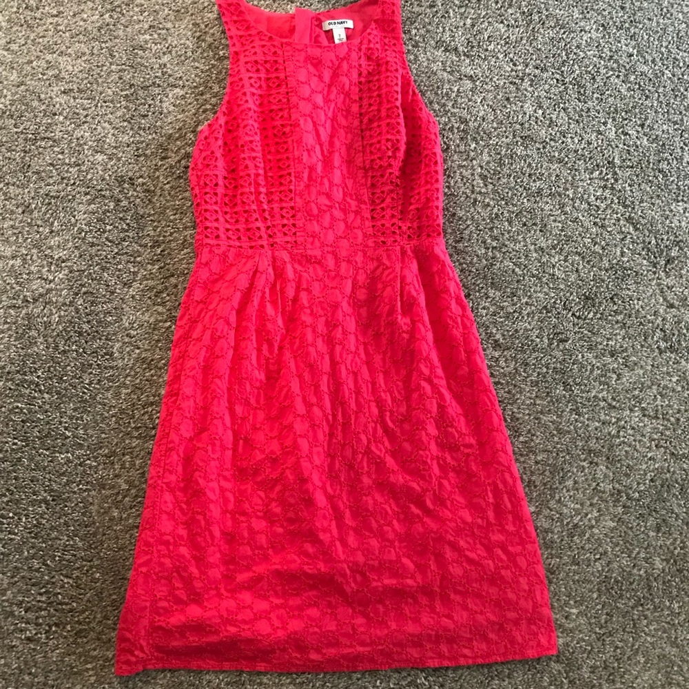 Old Navy coral eyelet dress