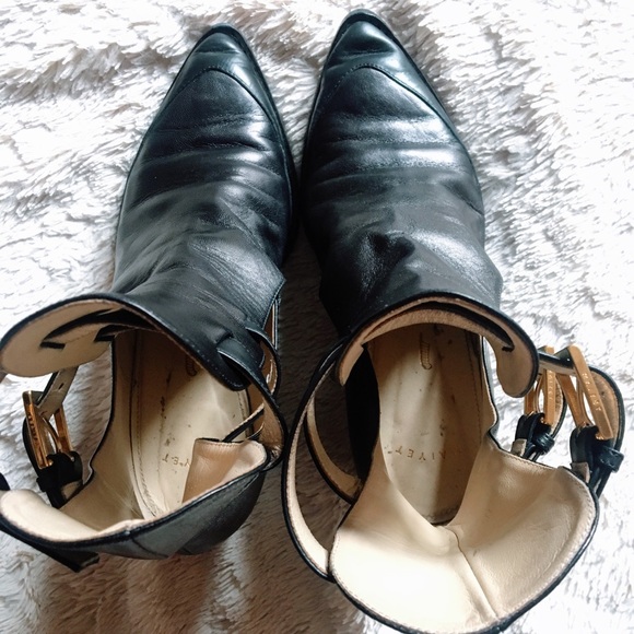 Maiyet Black Leather Cutout Double Buckle Boots - Picture 5 of 6