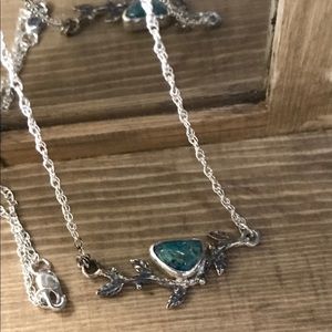 CBL Jewelry - Eilat/Chrysocolla “bird on a branch” 925 necklace CBL Jewelry - Eilat/Chrysocolla “bird on a branch” 925 necklace