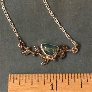 CBL Jewelry - Eilat/Chrysocolla “bird on a branch” 925 necklace CBL Jewelry - Eilat/Chrysocolla “bird on a branch” 925 necklace