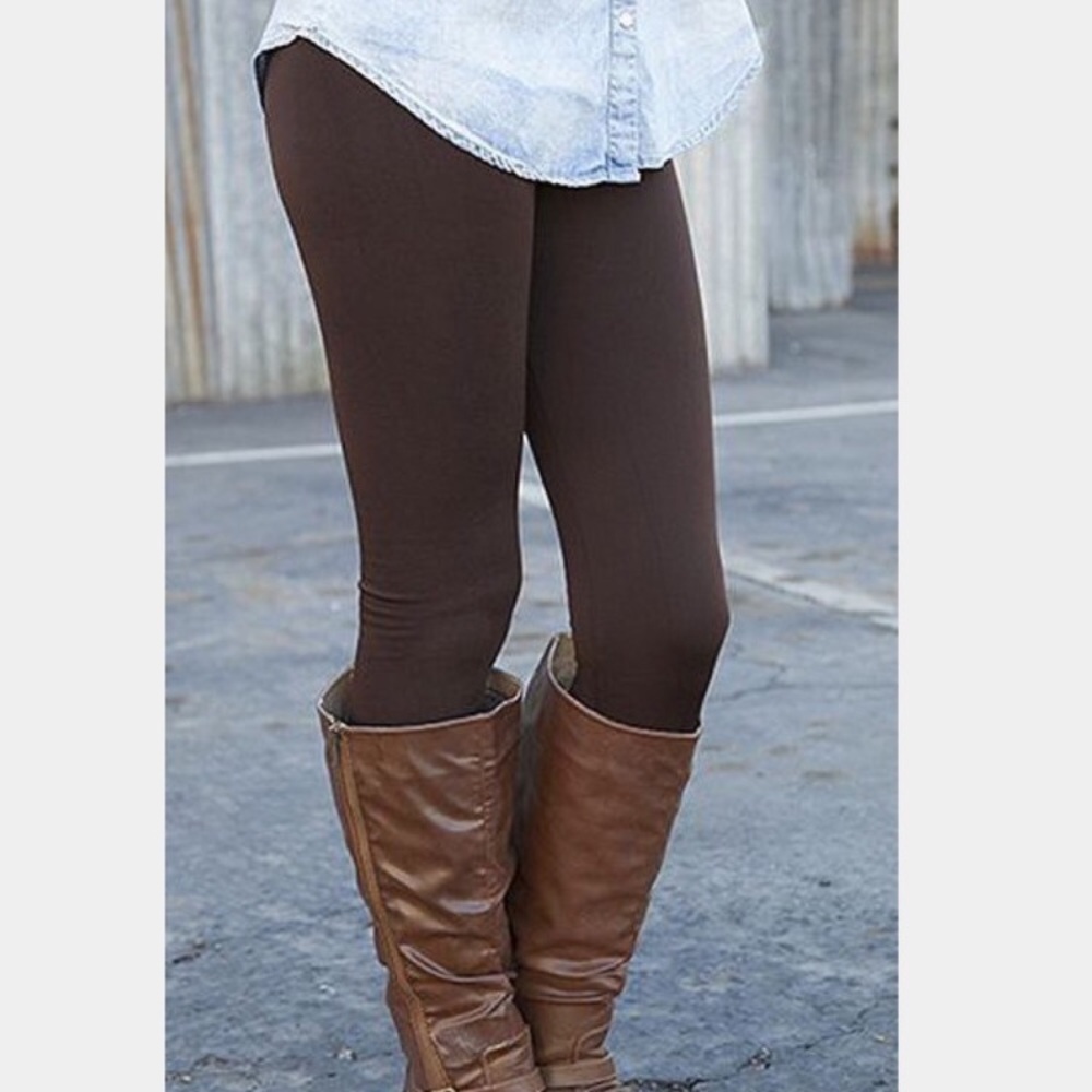 Chocolate Brown Fleece Leggings