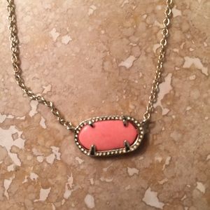 Kendra Scott bright peach stone pendant necklace
